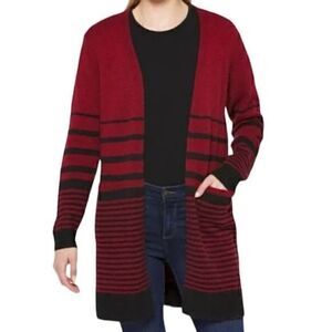 Fortune and Ivy Layla NWOT Long Sleeve Duster Cardigan Red and Black SIze‎ Small